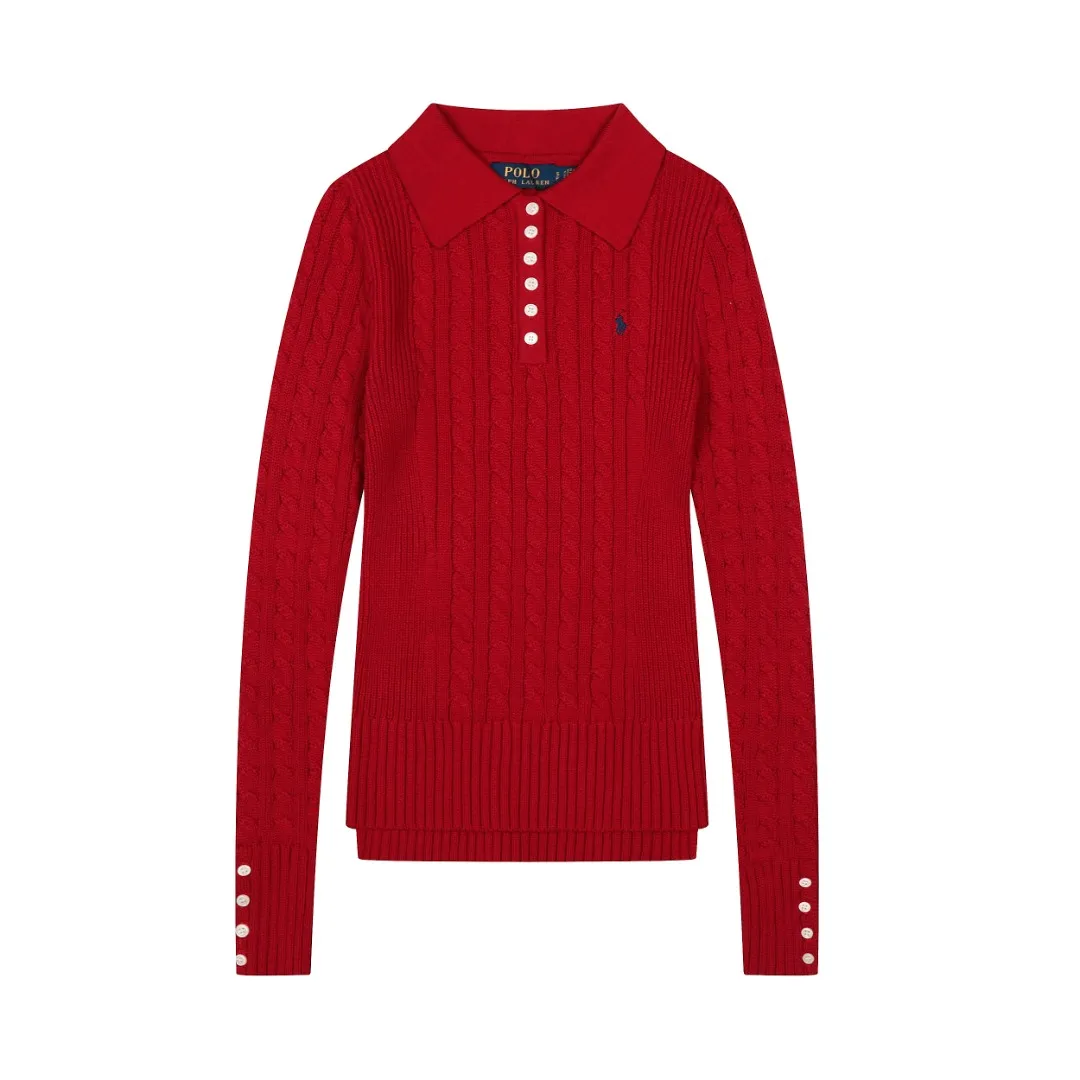 P250 top quality" Style number: DS050# (not off the shelves all year round) [Ralph Lauren lapel twist solid color basic pony embroidery logo goddess sweater] ✅Ralph Lauren Ralph Lauren goddess slim fit POLO lapel twist knit open chest autumn and winter sweater ✅Main supplier platform live broadcast Wholesale entity Wholesale entity Replenish when out of stock Not off the shelf ✅ZP quality 1:1 version Scan the code to enter the GF website Counter quality ✅Details and quality are the only one in Guangzhou. Imported quality cotton yarn, focusing on high-end, cost-effective, good quality needless to say. ✅Restore the original version. The maximum size can be worn up to 150 pounds. Loose, comfortable and stress-free. ✅The upper body is simple and easy to put on. A must-have for goddess ootd. Good-looking clothes are never picky. A must-have in the goddess's wardrobe. Size: S-XL. Color: black, milky white, gray, navy blue, burgundy.